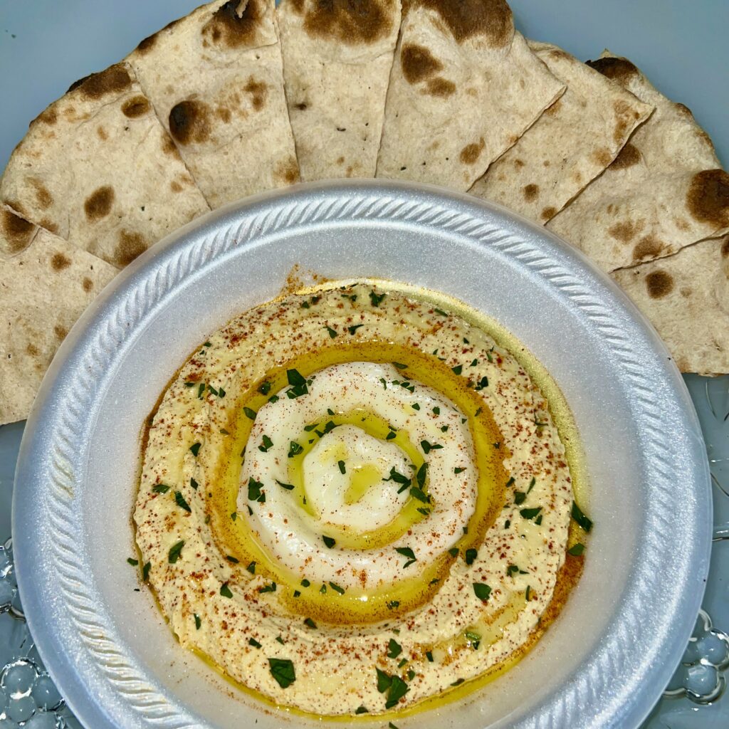 A5 – Garlic Whip, Hummus & Nan